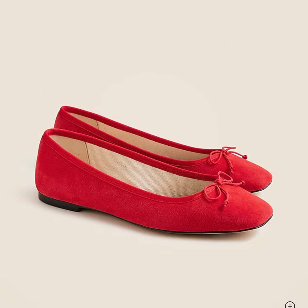 J.Crew Quinn ballet flats in suede Radiant Ruby - Picture 2 of 9